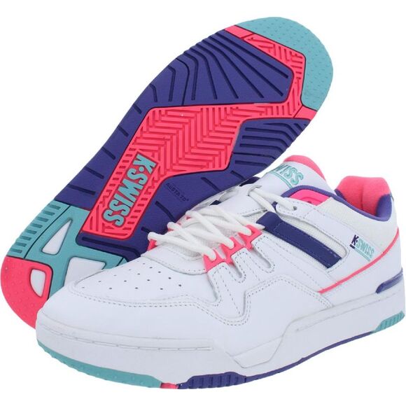 K-Swiss Mens Match Rival White Leather Casual and Fashion Sneakers Shoes New - Picture 2 of 3